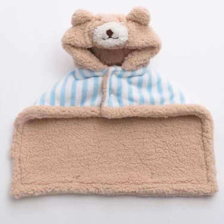 小狗睡觉斗篷小熊狗狗衣服柴犬柯基保暖毯子披风睡袍宠物可爱小型