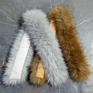 替换毛领超大仿貉子毛领子本色狐狸毛领羽绒服棉服帽条可拆卸单卖