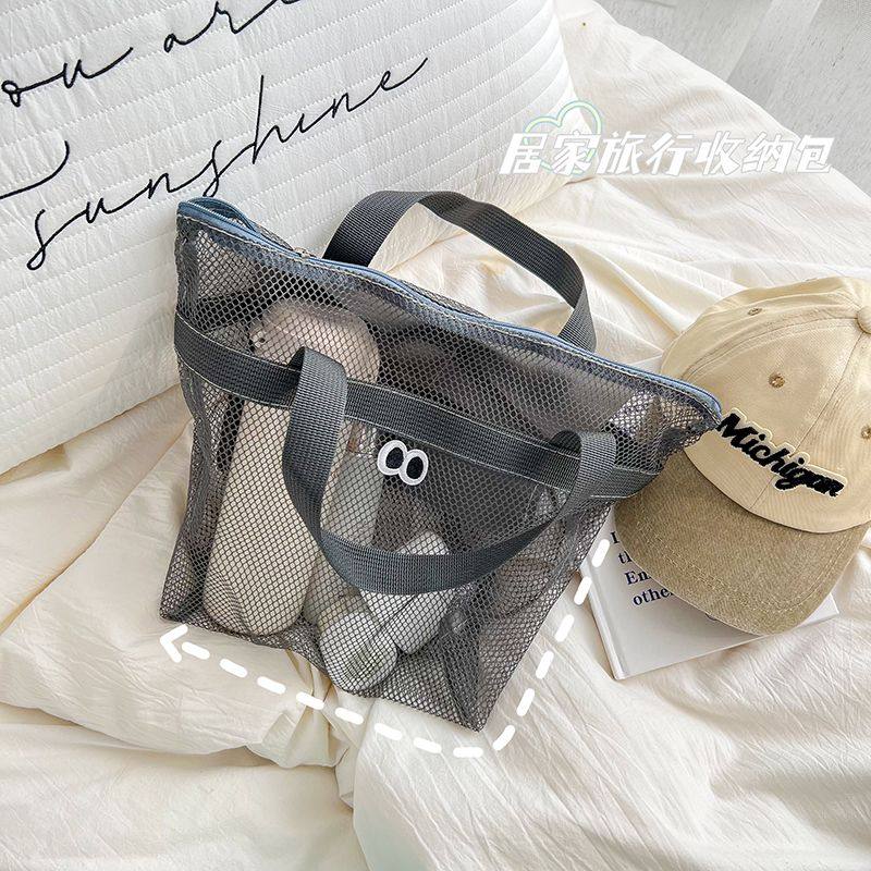 洗澡专用手提袋可爱手提包户外旅行游泳沙滩包网眼睛化妆洗漱包大