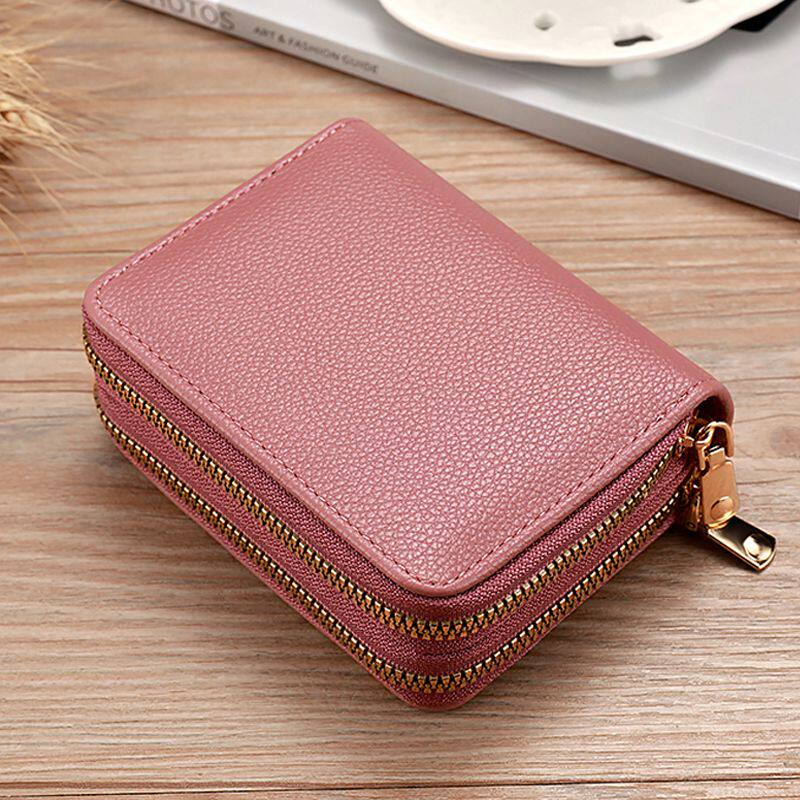 女士聚财钱包新款钱包双拉链美少女多功能多卡位休闲纯色百搭短款
