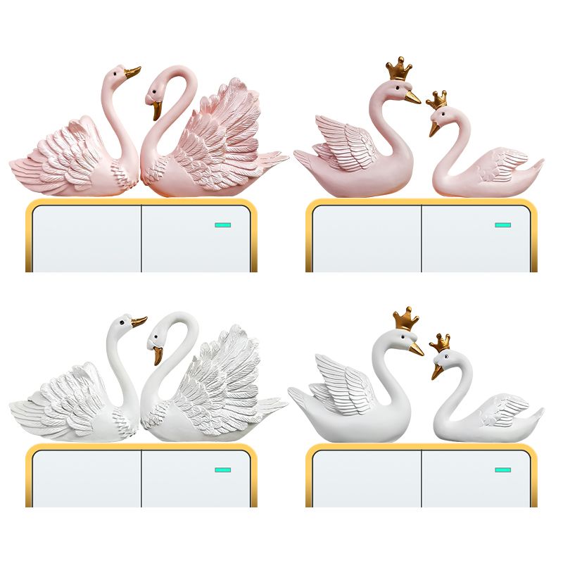开关装饰小摆件天鹅贴动