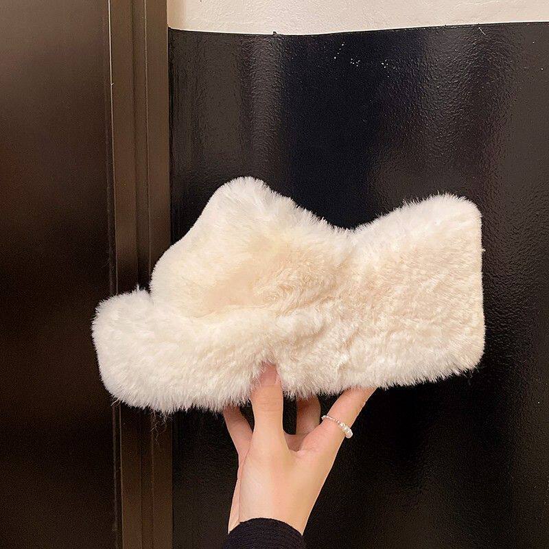 婚纱专用增高鞋秋冬新款一字拖松糕厚底增高女10cm小个子坡跟婚纱