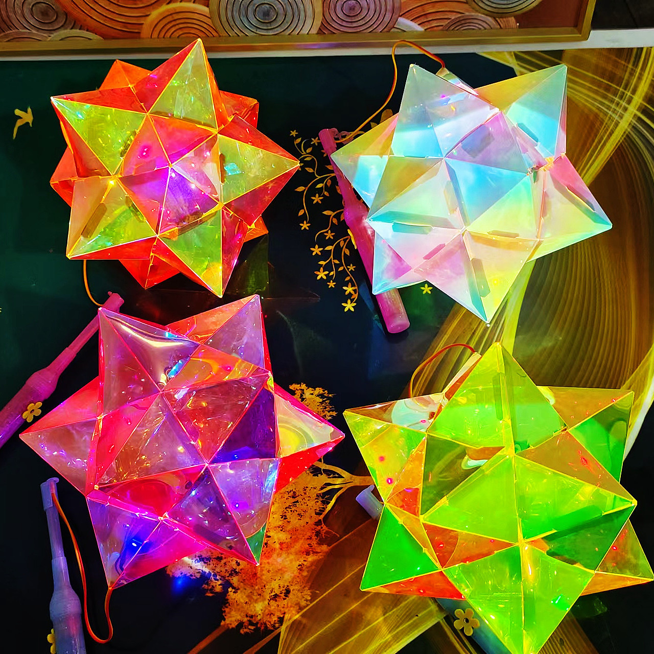 镭射灯笼材料包星星点灯
