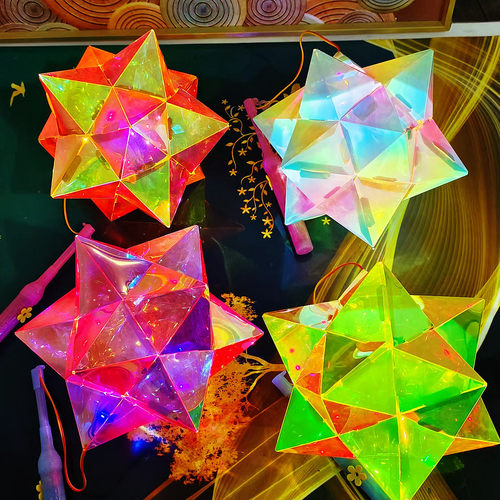 镭射灯笼材料包星星点灯