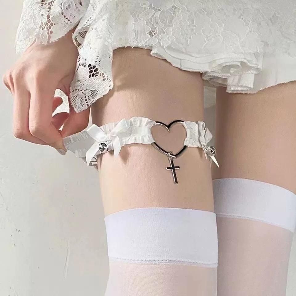 高级感腿环日系蕾丝可调