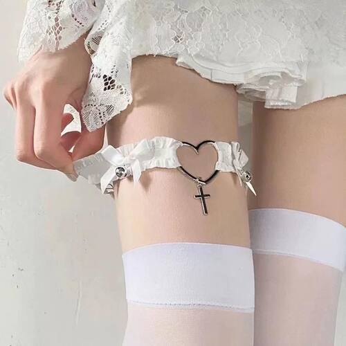 高级感腿环日系蕾丝可调