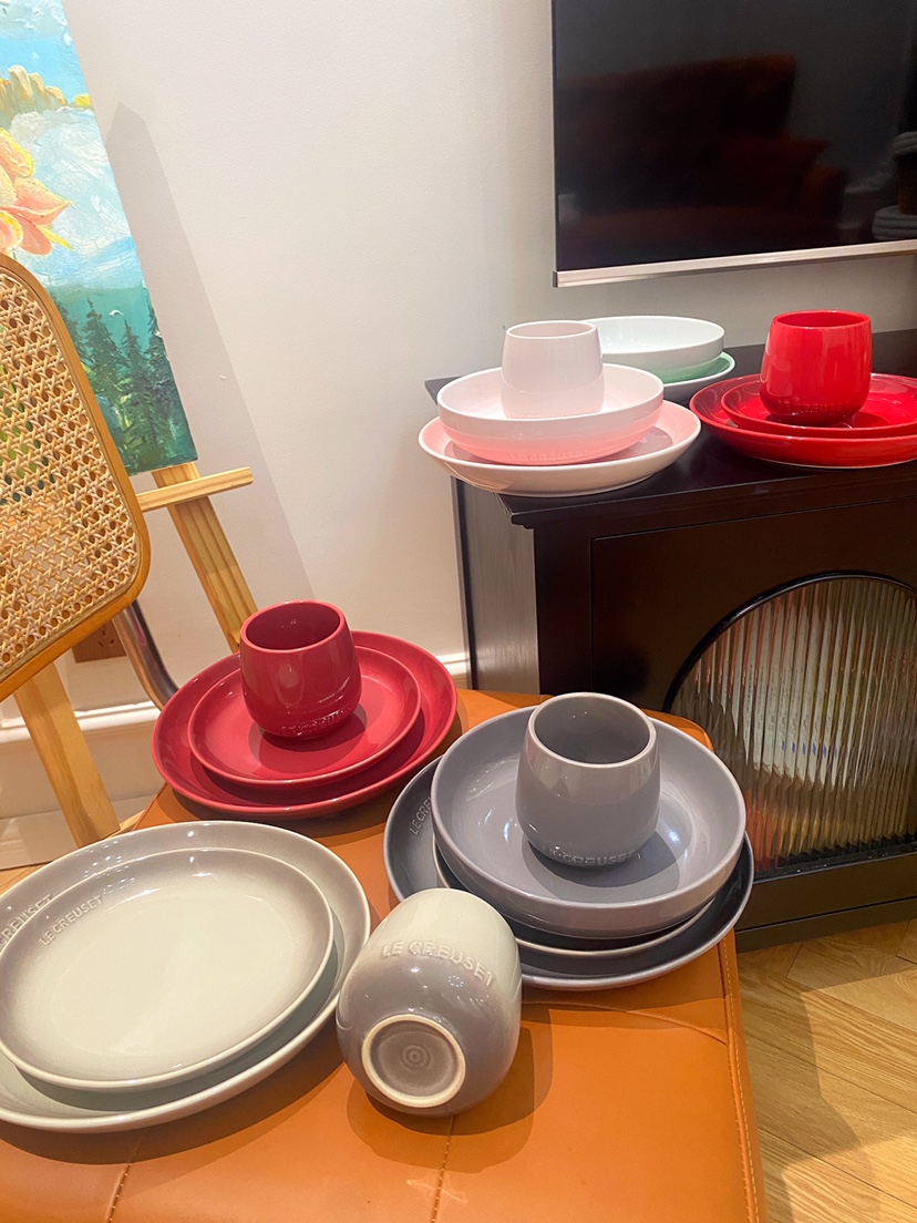 清仓特价酷彩LE CREUSET花蕾系列碗杯菜盘汤盘平盘牛排盘高颜值