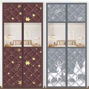 门帘隔断帘高级感轻奢风冬季棉门帘防寒防冷魔术贴免打孔加厚家用