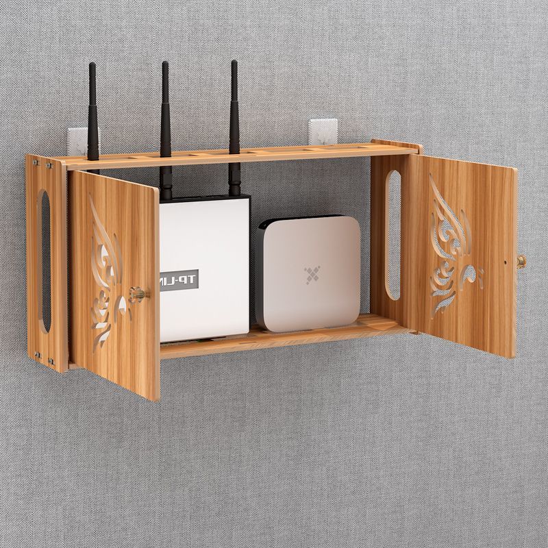 不伤墙路由器放置架收纳