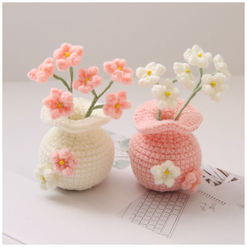 插花材料全套满天星花瓶手工编织diy材料包车载桌面摆件毛线钩织