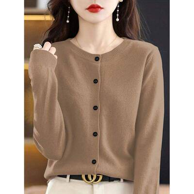 D 93475 Solid versatile women's knit cardigan 纯色百搭女士针