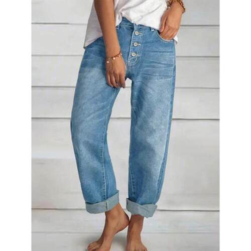 F 56651 Loose Fit Women's Jeans 女士牛仔直筒裤