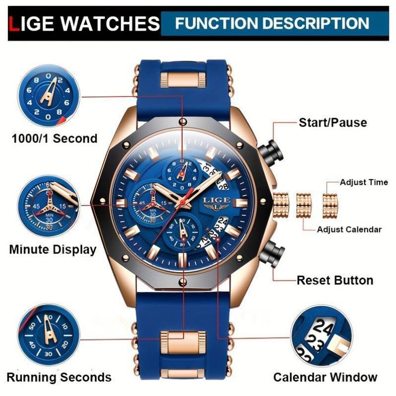 2026秋冬跨境外贸新款男士女士计时腕表发光不锈钢