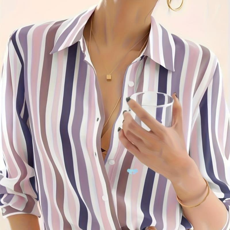 Polyester Casual Shirt Polyester Women's Casual riped跨境