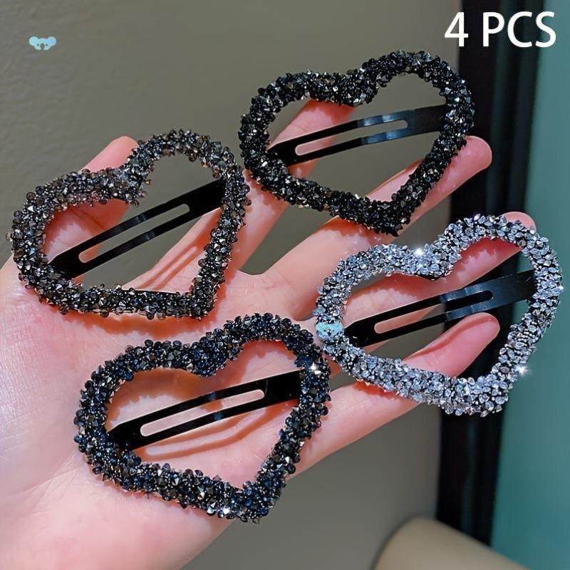4pcs Faion Girls Valentine'S Day Love Heart Hair Clip跨境