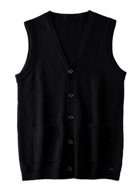 F 34038 Men's Thick Cotton V Neck Sweater 式休闲马甲