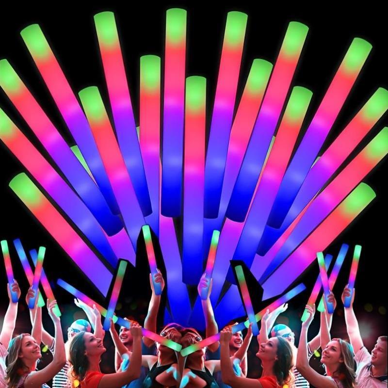 30 Packs of led Foam Glow icks Multicolor Flickering跨境