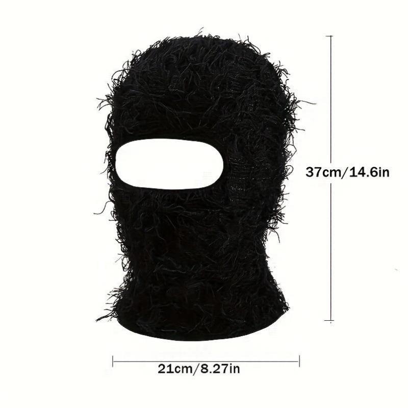1pc Unisex Thermal Single Hole Winter Knted Mask Wh