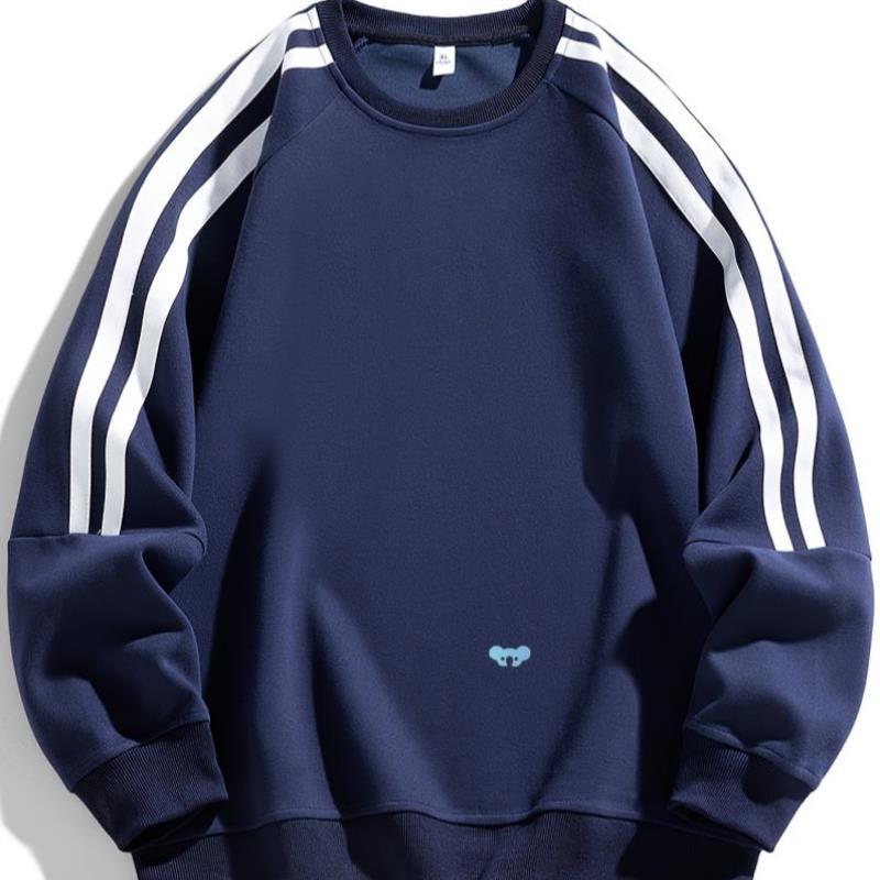 men's Side riped Crewneck Hoodie Comfortable And圆领连帽衫
