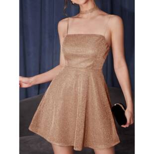 X 24164 Stretch Rhinestone Dress 修身吊带连衣裙