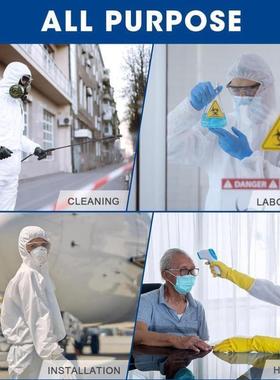 5 pcs xl disposable hazmat sus protective coveralls wh