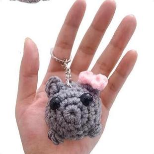 Sad Hamster Keychain Cute Crochet Sad Hamster me Plu
