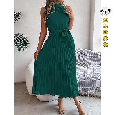 D 87473 Elegant Collars Sleeves Dress 优雅长裙
