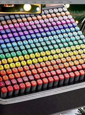 168pcscolor art marker pen set double tip chisel head and
