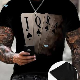 Cotton Graphic Tee Comfortable Cotton men's Poker Graphic
