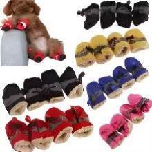 New 4pcs Waterproof Pet Dog Shoes Anti-slip Rain Snow Boot