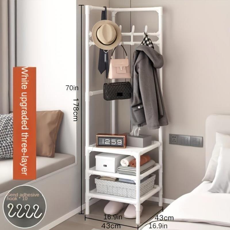 1pc Triangle Corner Coat Rack Freestanding Home Bedroom跨境