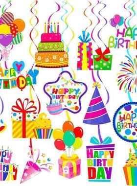 Christmas Halloween 20Ps Happy Birthday Hanging Swir
