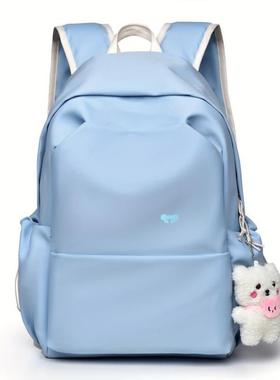 Light Blue Oxford Backpack for Girls Large Capacy背包