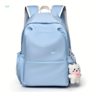 Light Blue Oxford Backpack for Girls Large Capacy背包