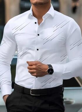 C 72210 Men's Print Stretch Shirt 印花衬衫