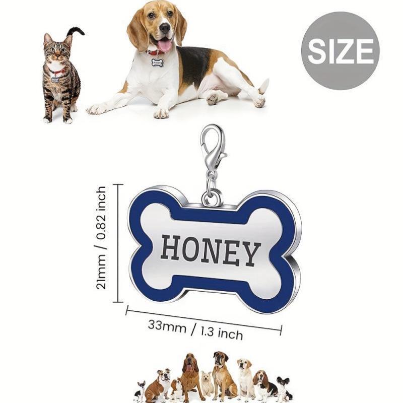 Custom Engraved Pet Dog Tag Personalized Zinc Alloy Bone