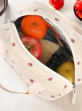 Portable tote bag canvas lunch bag large capacy insulated