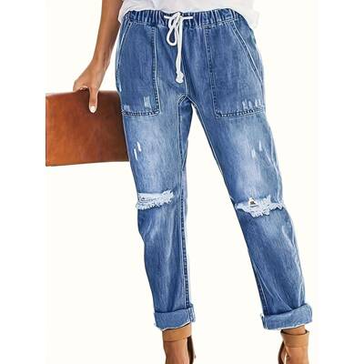 V 25671 Women's Stretch Denim Pants 直筒牛仔裤