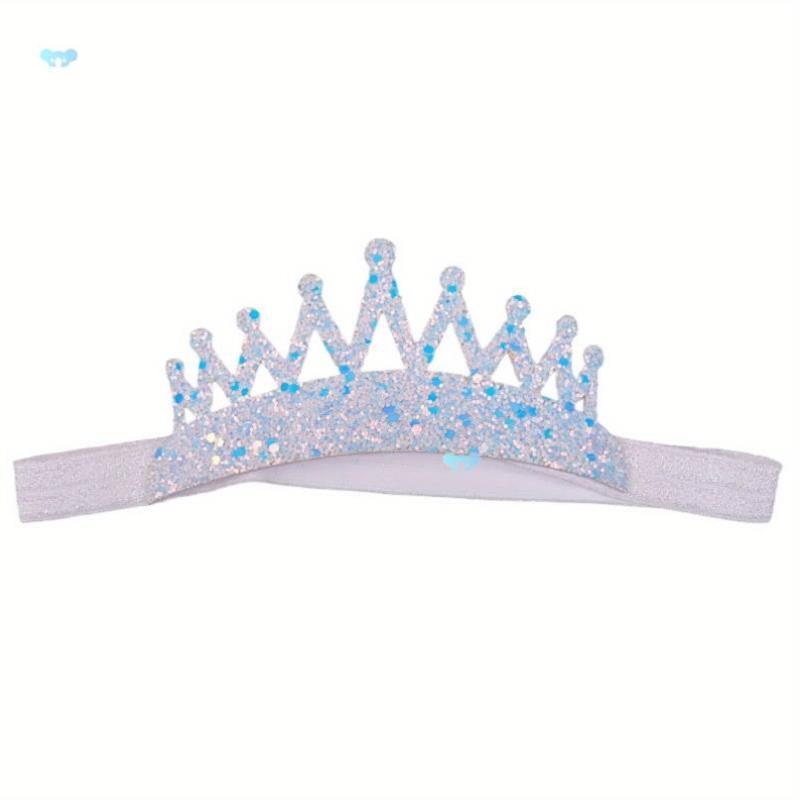 Elastic Princess Crown Hair Bands retch Sparkly Hair跨境