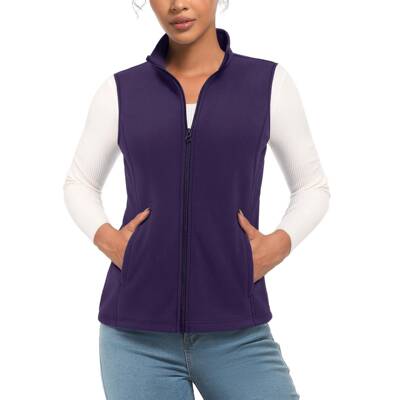 O 55310 Fleece Vest Women Sleeves Jacket Collar 欧美风抓