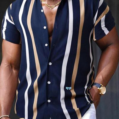 Short Sleeve men's ripe Graphic Print Shirt Casual Lapel