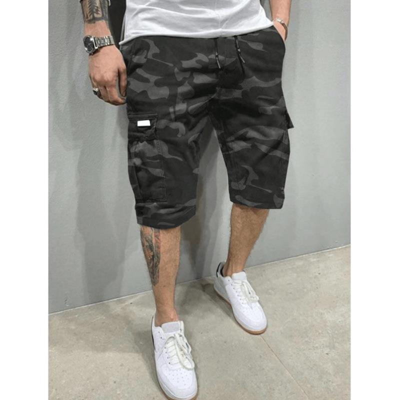 Z 45697 速卖通TEMU跨境秋季外贸款男士印花休闲多口袋抽绳腰短裤