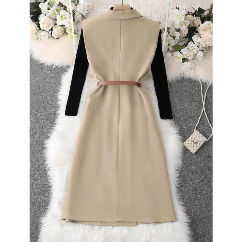 G 621 Casual Solid Color Sleeveless Double Breasted Su