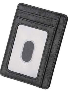 Slim RFID Blocking Leather Wallet Cred ID Card Holder Purs