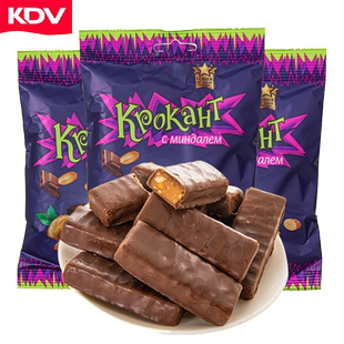kdv俄罗斯紫皮糖正品进口巧克力夹心硬糖果喜糖散装年货零食批发