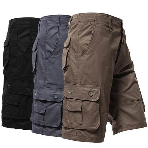 H 40271 Men's Multi-pocket Cargo Shorts 大码多口袋工装短裤