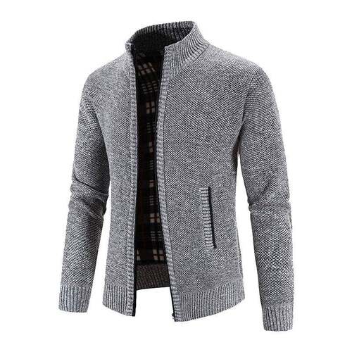 H 68381 Men's Stand Collar Knit Sweater 立领宽松毛衣