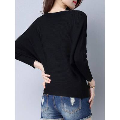 H 53701 Short Sleeve Batwing Knit Sweater 蝙蝠袖针织衫