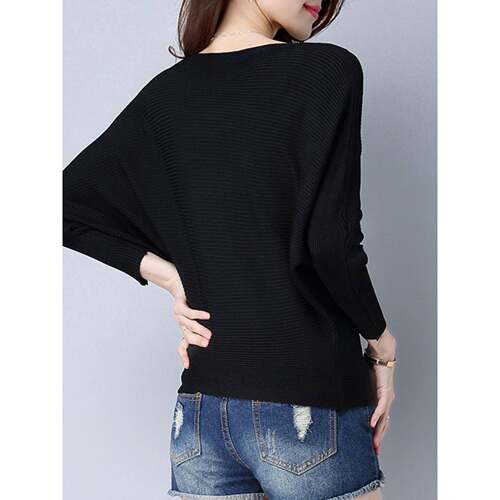 H 53701 Short Sleeve Batwing Knit Sweater 蝙蝠袖针织衫