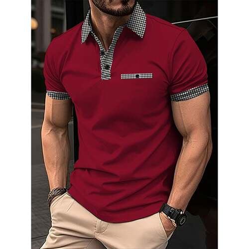 R 78830 Color Block Polo Shirt 拼色polo衫